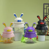 Rabbit Water Bottle | Cute Leakproof Design | BPA-Free with Nozzle, Easy Lock Lid, Matching Strap | Ideal for School, Travel, Picnic, Daily Use